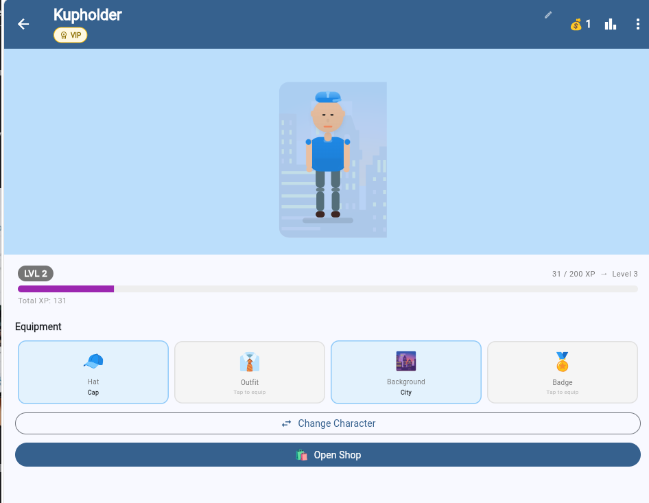 FlowSlot character screen